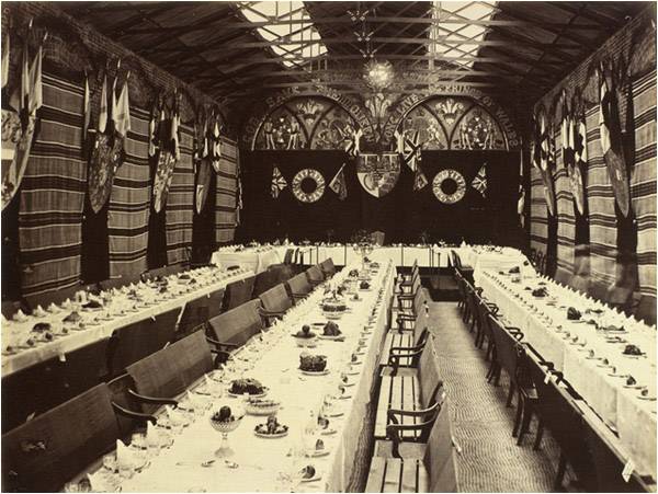 Banquet in the Railway Station, Wazirabad, Punjab (1875-76)