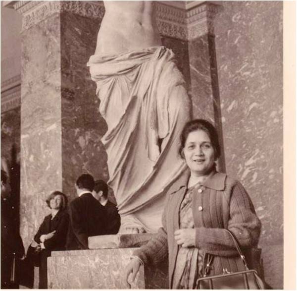 Ada Jafarey at Louvre Museum Paris, 1969