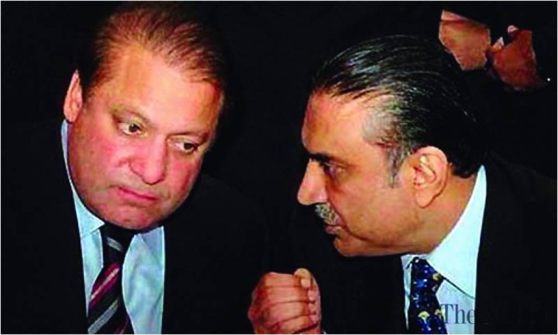 Defiant Nawaz, stone-faced Zardari