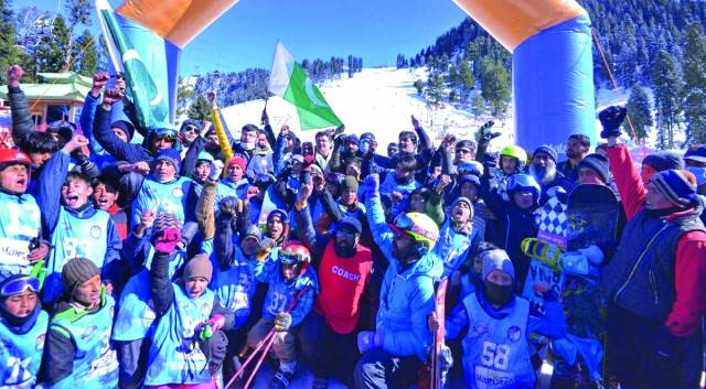 Snowboarding championship held at Malam Jabba Ski Resort