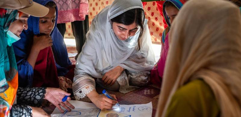 Nobel laureate Malala Joins Flood-Affected Girls To 'Draw, Colour'