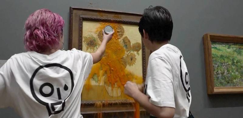 Climate Activists Throw Tomato Soup On Van Gogh Painting In London