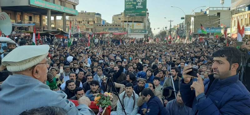 Protest: Thousands In Quetta Demand Release Of Jailed MNA Ali Wazir