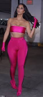 Life In Pink: Kim Kardashian Flaunts Figure In A Hot Pink Outfit