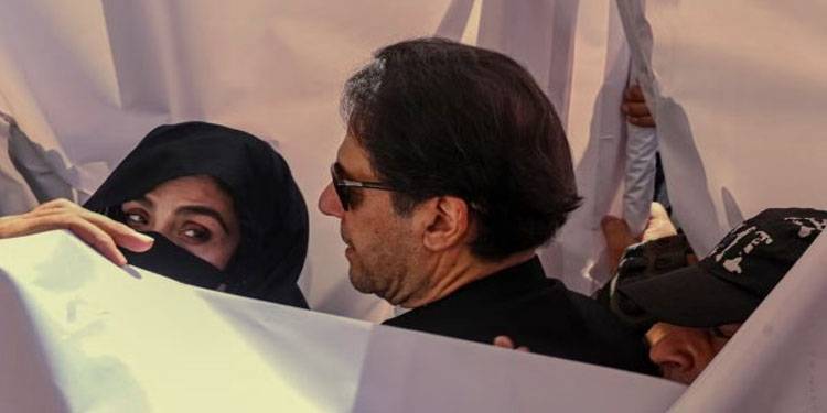 Former prime minister Imran Khan and his wife Bushra Bibi