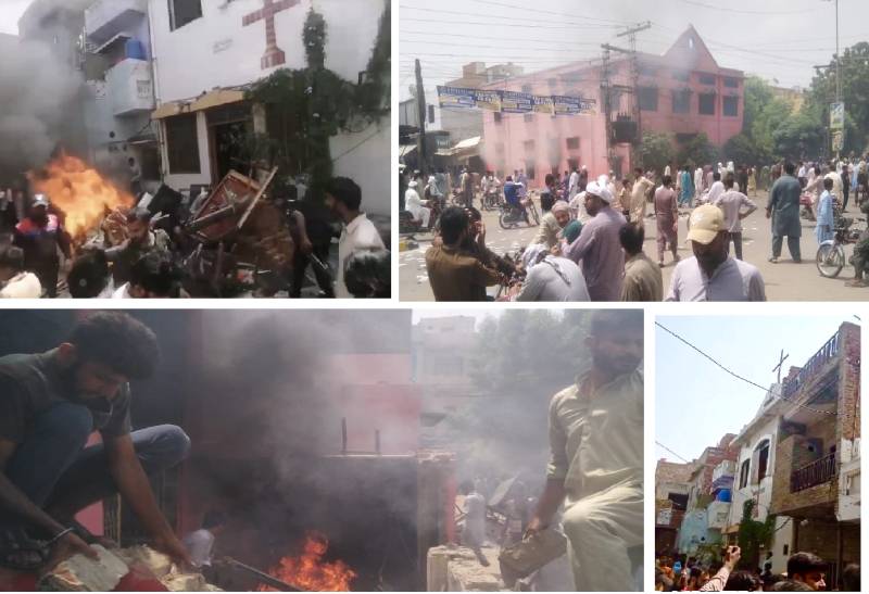 Charged Mob Of Thousands Attack Christian Colony, Vandalise Churches In Faisalabad Over Blasphemy Allegations