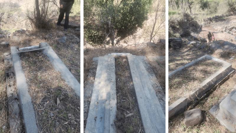 Tombstone On Soldier's Grave Among Two Desecrated In AJK Village