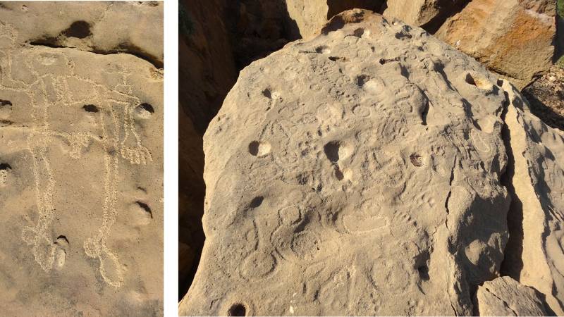 Rock Carvings Of Thado Dam In Karachi