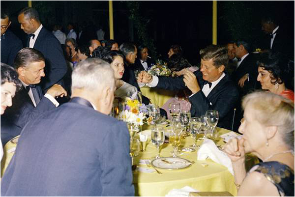 President Kennedy with Mrs. Ayub Khan at the state dinner at the Mount Vernon guest house in honour of the Pakistani delegation