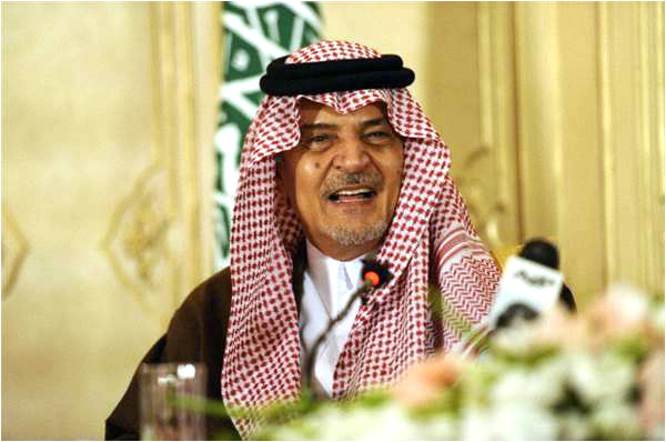 Saudi Arabian Foreign Minister Prince Saud al Faisal during his January visit to Pakistan