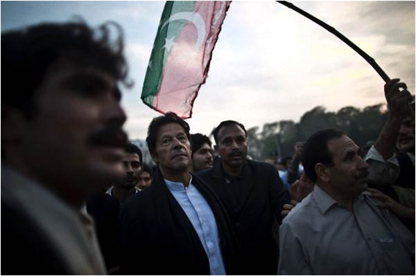 Imran Khan with his supporters
