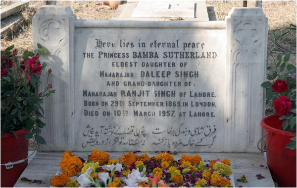 Princess Bamba's grave at the 'gora kabristan' in Lahore