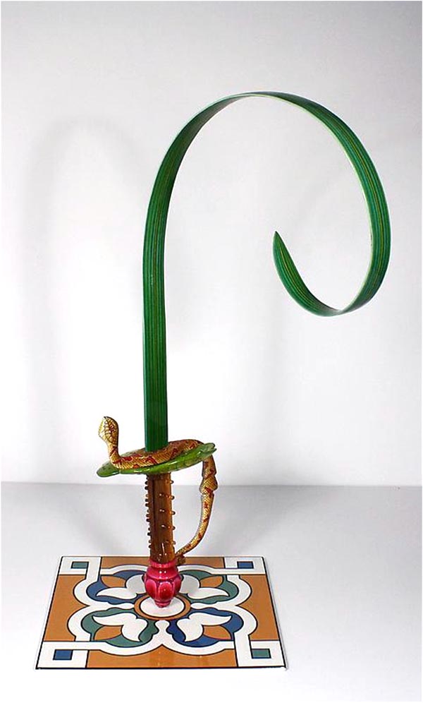 Kar Wa Farr Series 5 -- 2014 Hand-painted steel sword, iron and metal tile with enamel paint 20 x 12 x 9 inches (Image 10)