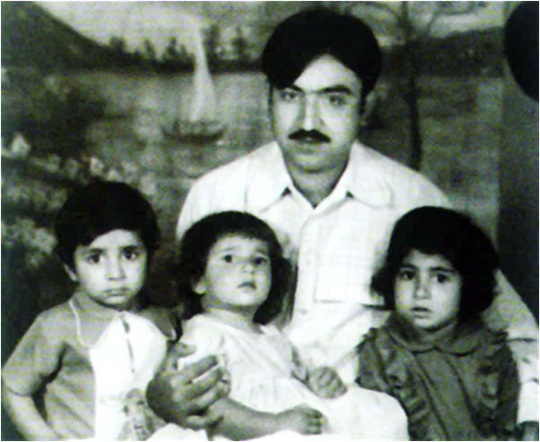 The three elder Wahids with their father