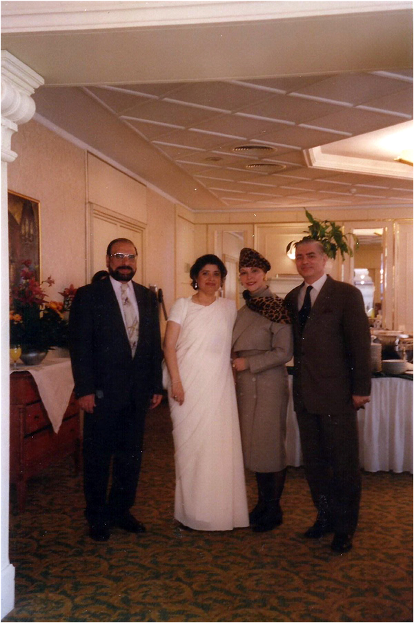 From right-- Prince Paul-Hohenzollern , Princess Lia,; Nigar, wife of the author and author (Ambassador)