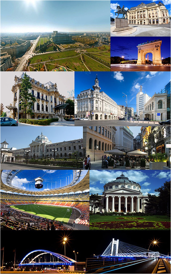 Postcard collage of Bucharest