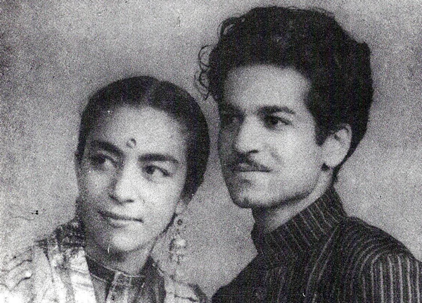 Zohra and Kameshwar in a wedding photograph taken at Dehra Dun shortly after their marriage, August 1942