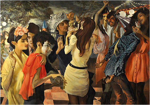 Halloween Party, oil on canvas, 44 x 33 inches