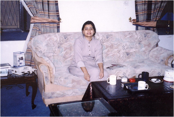 Salma in her living room at the house in I-83 Islamabad. Shahbaz Bhatti was gunned down in front of this house on March 2, 2011