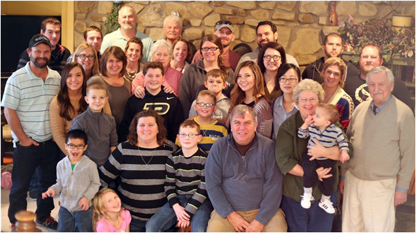 Milam's extended family at Thanksgiving