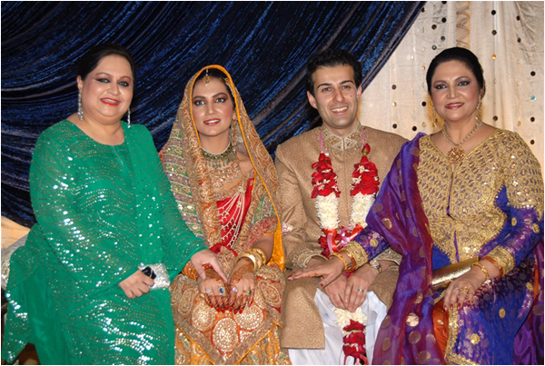 Tahira Syed with best friend Zareen Khalid, daughter Kiran Bukhari & son in law Asis Habibullah