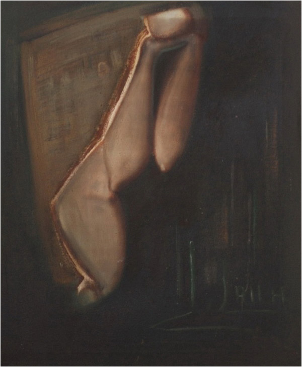 Brown figure. Oil on Canvas. 15.5 inches by 19.5 inches