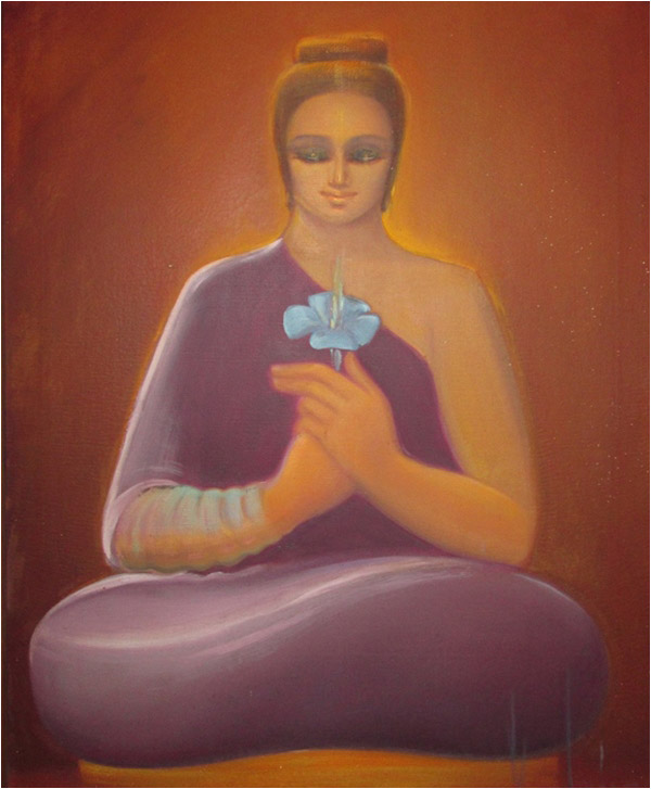 Budha. Oil on Canvas. 26 inches by 38 inches