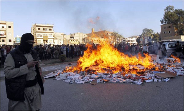 The Islamic State's public torching of children's books and rare manuscripts - did they too promote idol-worship?