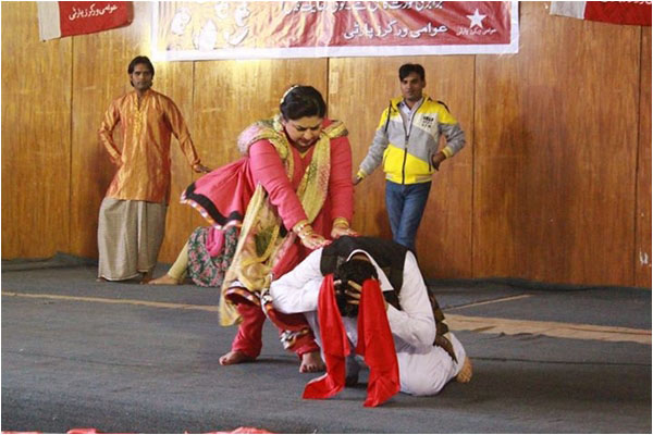 A theatre performance organised by the AWP in Islamabad