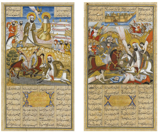 Persian miniatures of the Battle of Karbala (Qajar period c. 1850)2