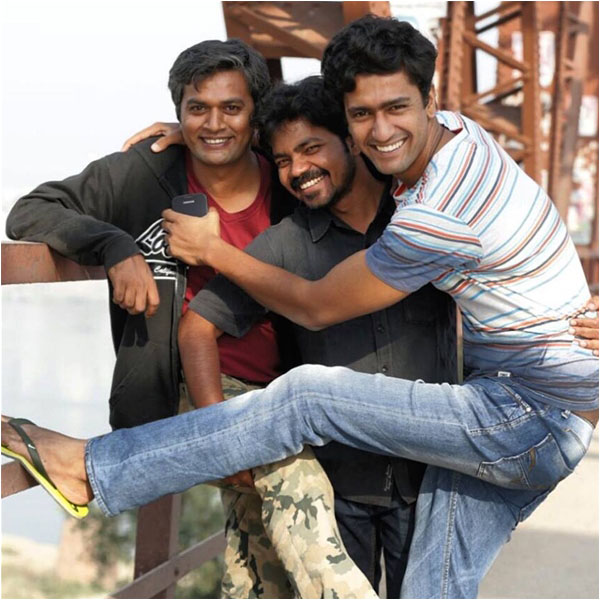 Comic relief - Avinash Arun (cinematographer) with Neeraj Ghaywan (director) and Vicky Kaushal (cast)