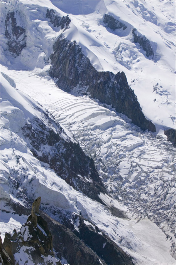 The Bossons glacier on Mont Blanc Chamonix France is one of the steepest glaciers in the world. It is retreating rapidly due to global warming - Courtesy: Global Warming Images WWF-Canon