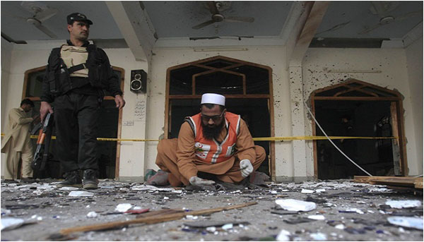 The site of a suicide attack at an imambargah in Bolan’s Goth Chalghari area on October 23, 2015