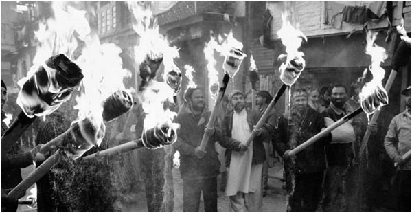 J&K activists protesting against alleged human rights violations by Indian security forces - Courtesy The Hindu