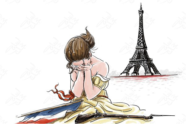 Jordanian cartoonist Osama Hajjaj's take on the terrorist atrocities in Paris