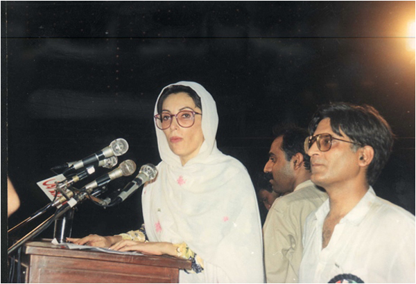 With Benazir Bhutto in 1990