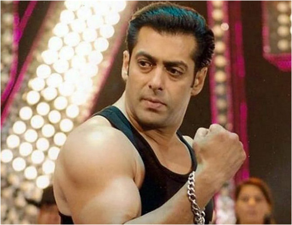 Salman Khan strikes a pose while shooting the film