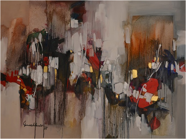 An abstract by Mashkoor Raza (36 x 48)