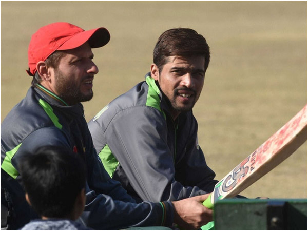 Afridi with Amir at the national training camp 
