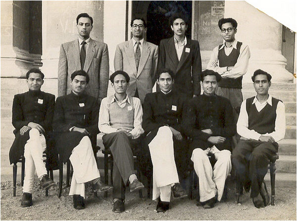Seated (L to R) - Adeel Ahmed, Moiz Faruqi, Syed Iqbal Ahmed, M. Sarwar, Mirza Kazim, Burney; Standing (L to R) - Anwar Chaudhry (NED), Ali Akbar (DMC), M.Shafi (HSSF) and unidentified