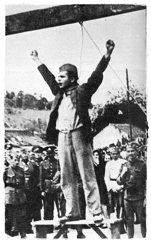 Serbian Yugoslav partisan Stjepan Filipovic about to be hanged