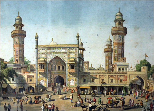 Depiction of the Wazir Khan mosque