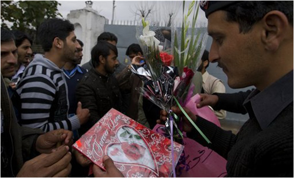 Young men brought gifts for Mumtaz Qadri on Valentines' Day, as he awaited execution