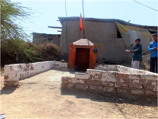 Hanuman's abode in the village, before it was destroyed