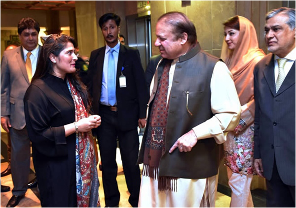 Obaid-Chinoy with Prime Minister Nawaz Sharif - who she claims to have influenced greatly with her work