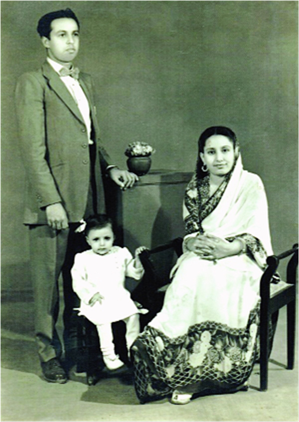 Nargis Tapal as an infant, with her parents, in Pakistan - (Photo courtesy Natasha Fatah)