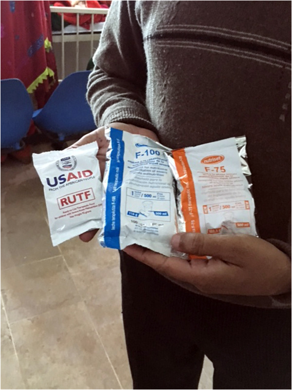 Food supplements for sick and weak babies at the Mithi hospital