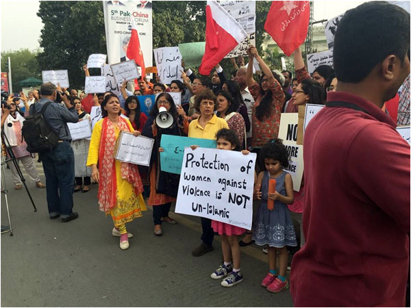 Women marching in support of legislation for protecting women from violence - Photo credits - Nabiha Meher Sheikh