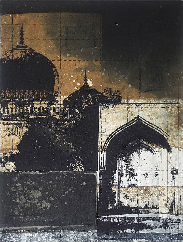 Qutub Shahi Tombs, Photo-Etching,Aquatint and Open-Bite, 38 x 28 cm