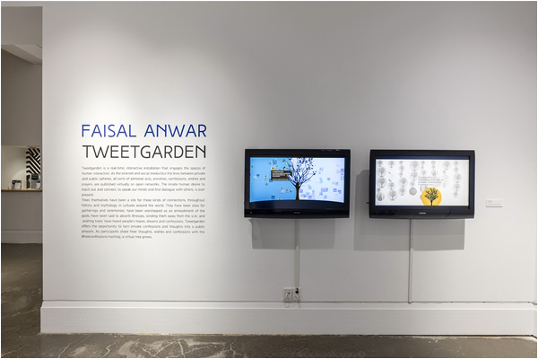 'Tweetgarden' - installation by Faisal Anwar at the Art Gallery of Mississauga - Photo Courtesy - Toni Hafkenscheid